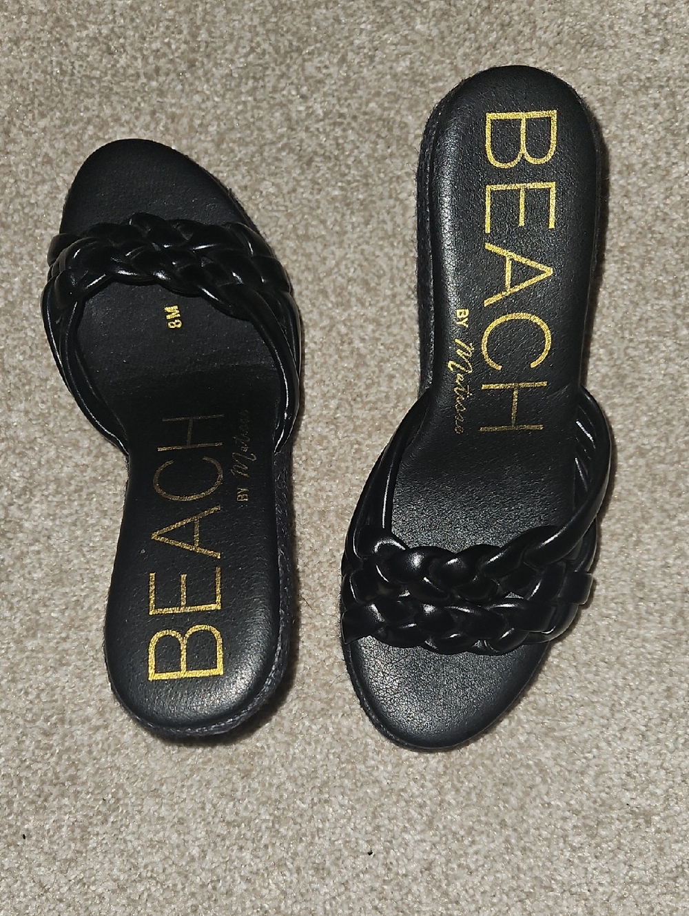 Matisse Beach Black Braided Wedge Sandal